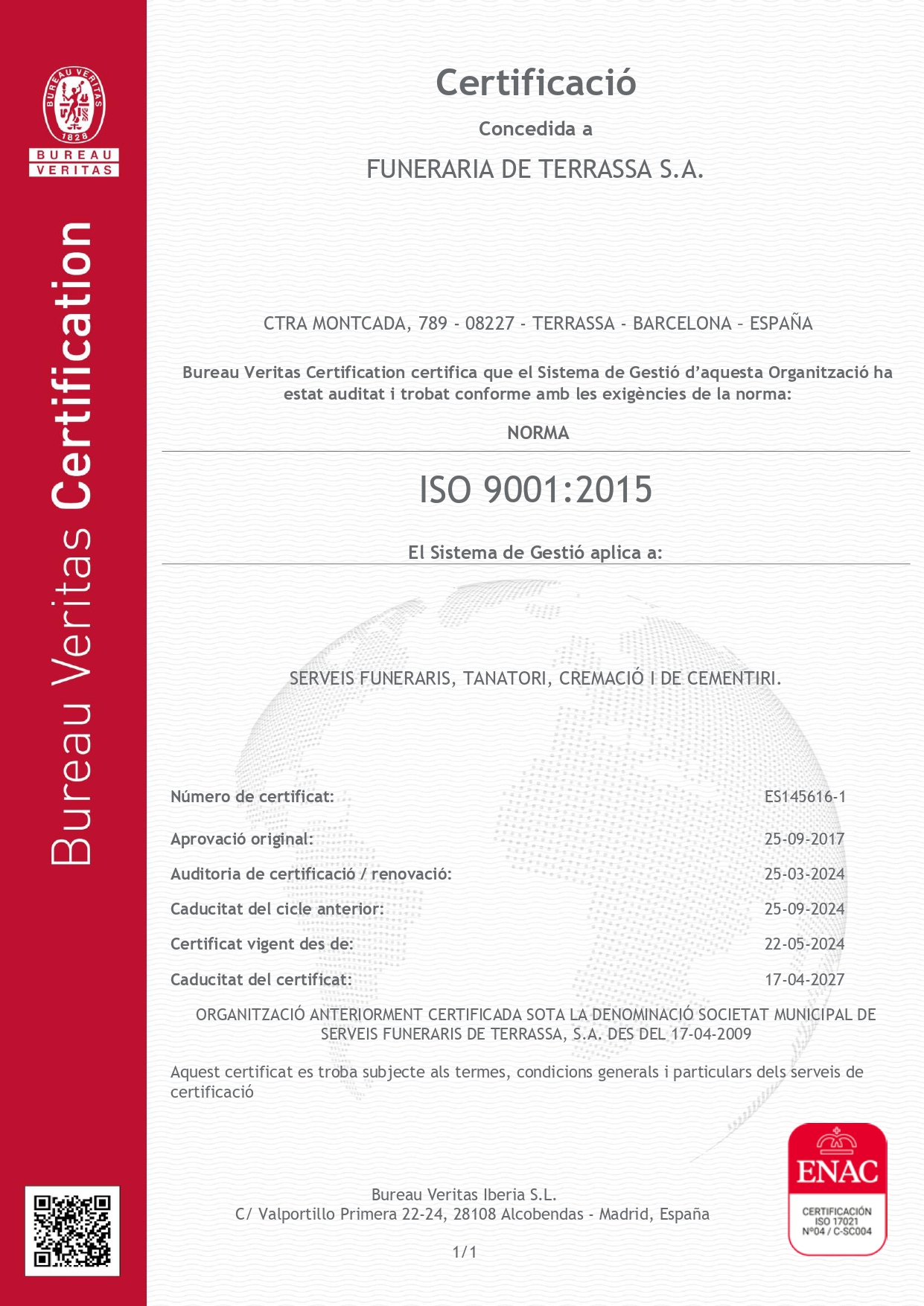 Certificació/certificación